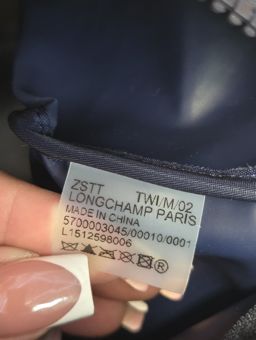 Longchamp Navy Le Pliage Top-Handle Nylon Tote - Picture 8 of 10